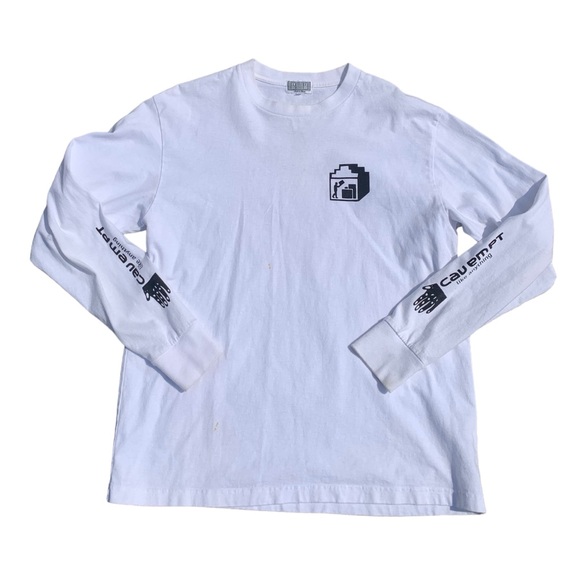 Cav Empt White Black Longsleeve Graphic Print T Shirt Size Large - Picture 1 of 6